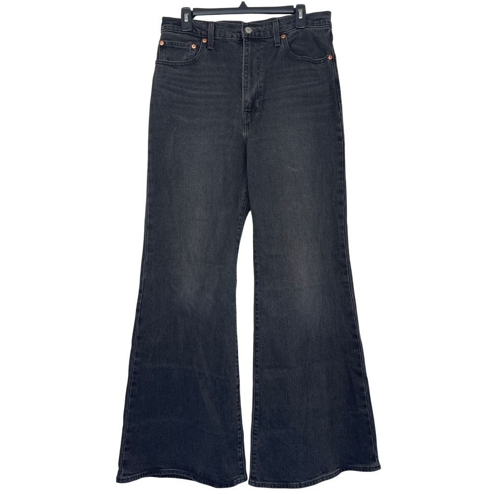Levis Premium RIBCAGE BELL Flare Wide Leg Ultra High Rise 31x32 Jeans Black
